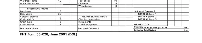 Step no. 3 in submitting home inventory worksheets pdf