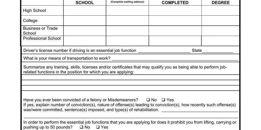 Writing part 2 of hotel application form template