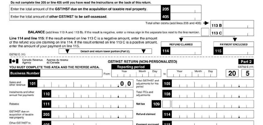 The way to fill in file hst return part 2