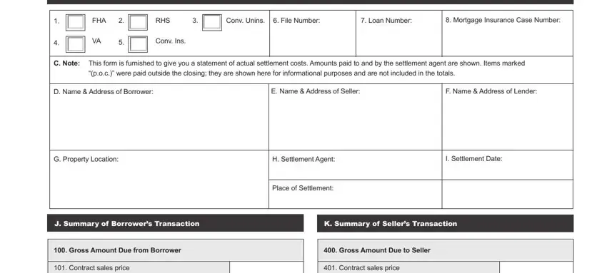 Guidelines on how to complete Hud Statement Online Form portion 1