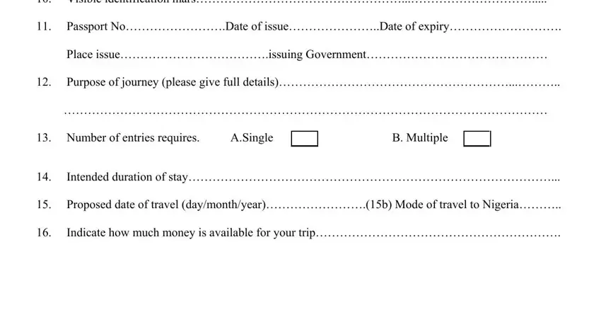 Step number 2 of submitting online visa application form imm 22