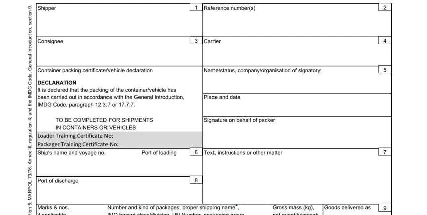 Writing segment 1 of imo form