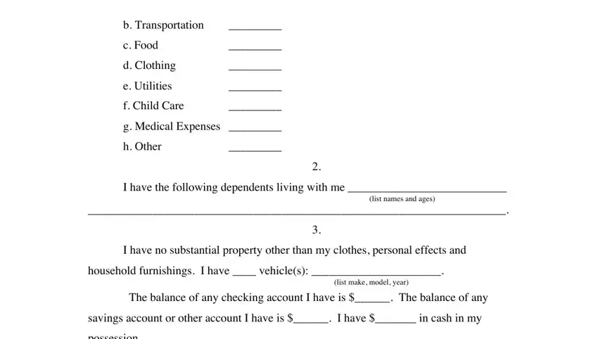 Stage no. 4 of submitting paperwork for inability to pay ticket