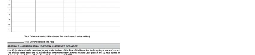 Part number 2 for completing dmv inf 1100