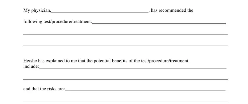 Filling in part 1 in medical refusal form for employees