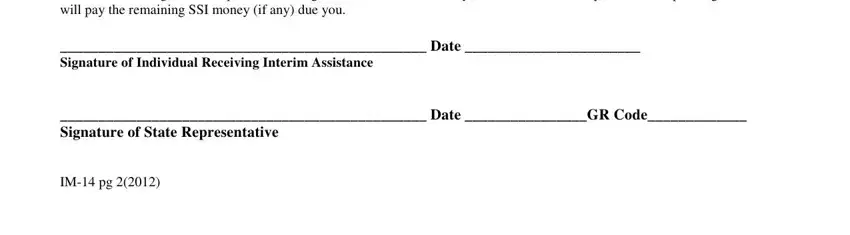 Part # 2 in submitting interim assistance