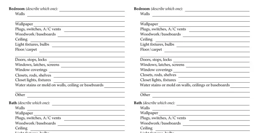 Filling in segment 4 of move in condition form