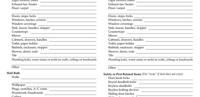 Part # 5 in completing move in condition form
