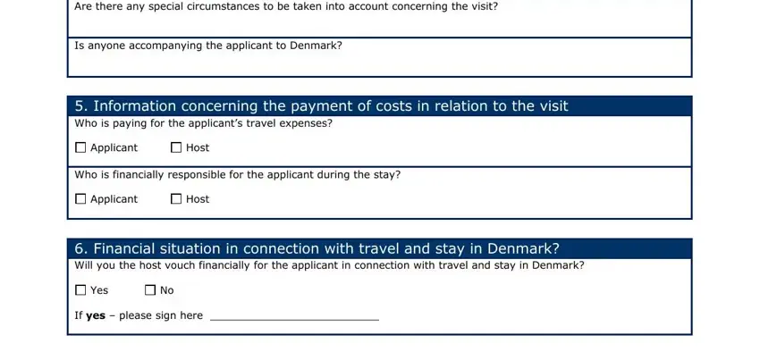 Step number 4 in filling out invitation form visa