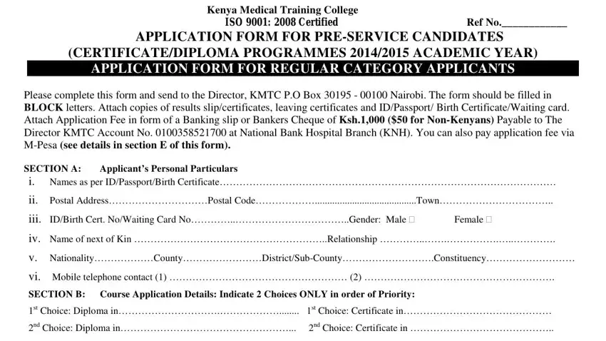 Step no. 1 for submitting kmtc application deadline