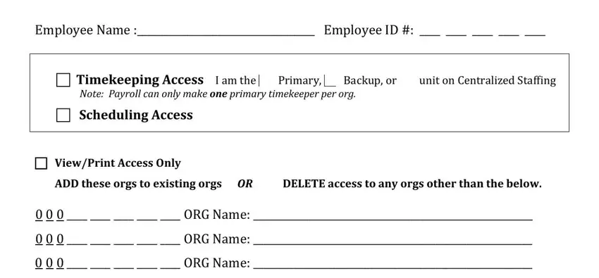 Kronos Access Request Form completion process clarified (stage 1)