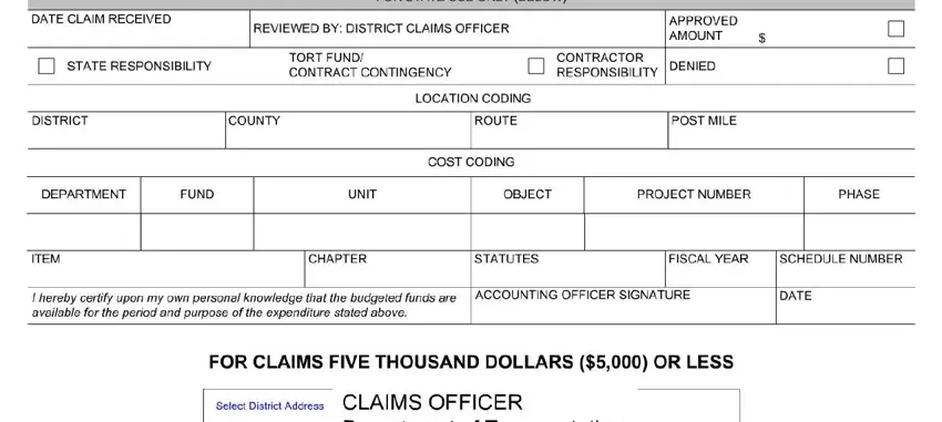 caltrans claim form completion process described (part 3)