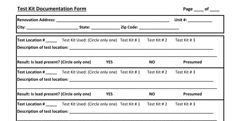 Step number 4 for submitting test form documentation sample