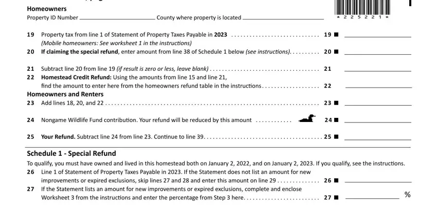 Stage number 3 of filling in M1Pr Form