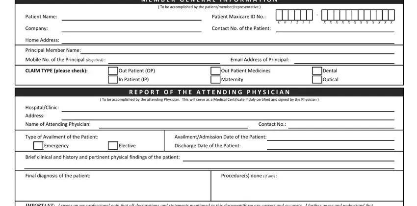 Step number 1 in filling out membergateway maxicare