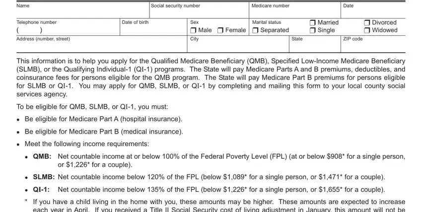 Filling out section 1 of unearned