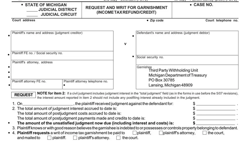 Completing segment 1 in mi writ