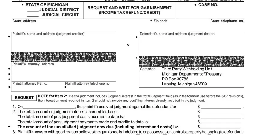 The way to fill out mi writ part 4