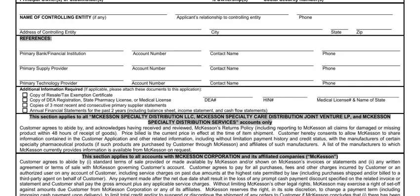 Part # 2 for submitting mckesson credit application