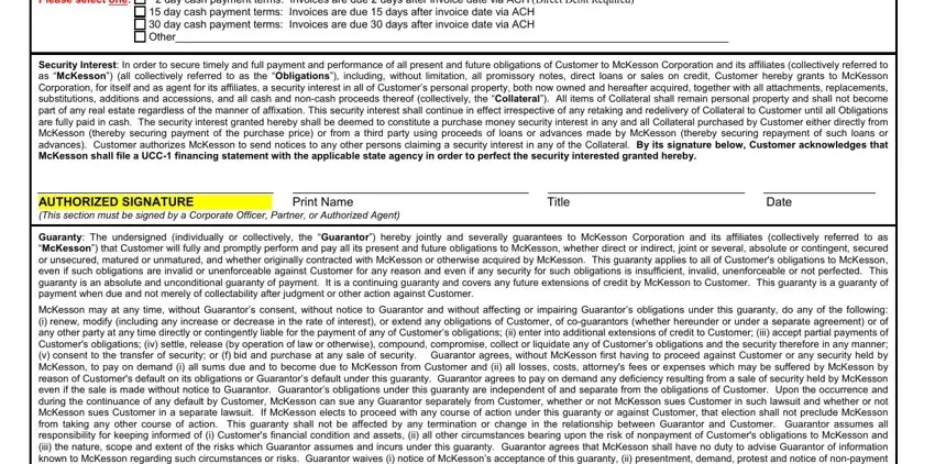mckesson credit application completion process detailed (part 5)
