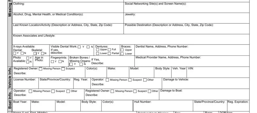Writing part 2 in missing persons report