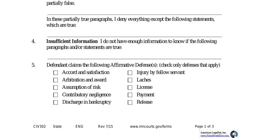 Part # 2 in filling in MN Answer Form