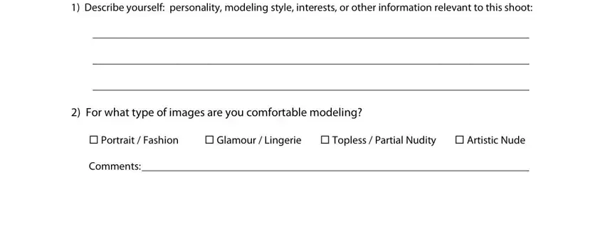 Filling out segment 2 in model details form