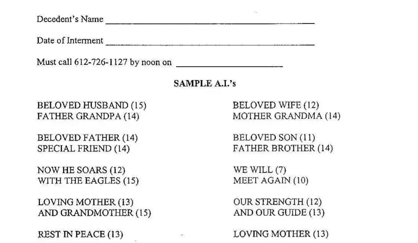 Filling in segment 2 in va form for certification of monument data