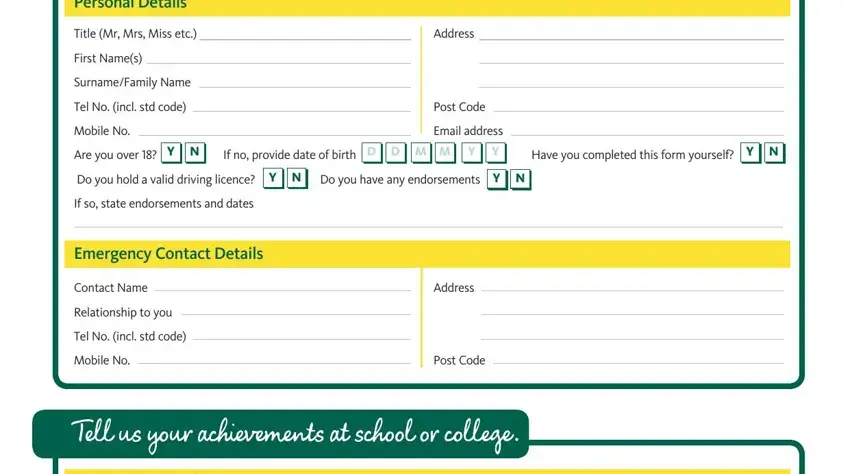 The way to fill out morrisons jobs application form step 3