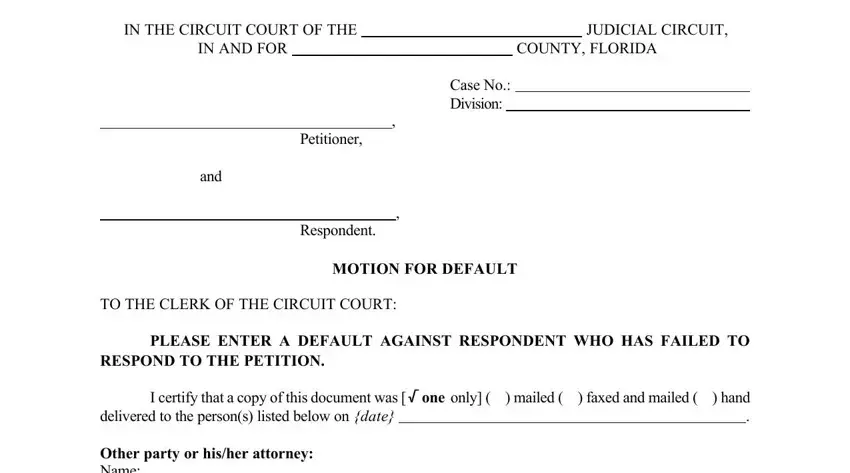 How one can complete default form how stage 1