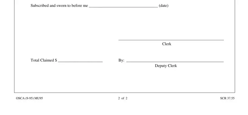 Completing segment 5 in osca documents