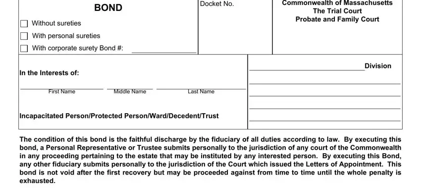 Filling out part 1 of how to fill out form mpc 801 commonwealth of massachusetts