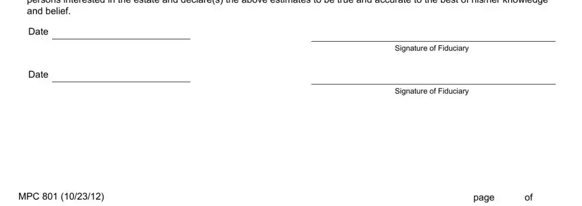 Stage number 3 for filling out how to fill out form mpc 801 commonwealth of massachusetts