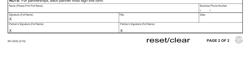 Guidelines on how to fill out ny mv 253g stage 5