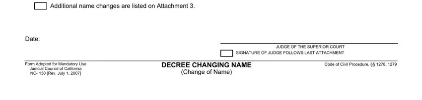 Filling out section 3 in form nc 130
