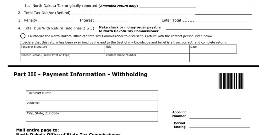 Part number 2 in filling out Nd Form 306