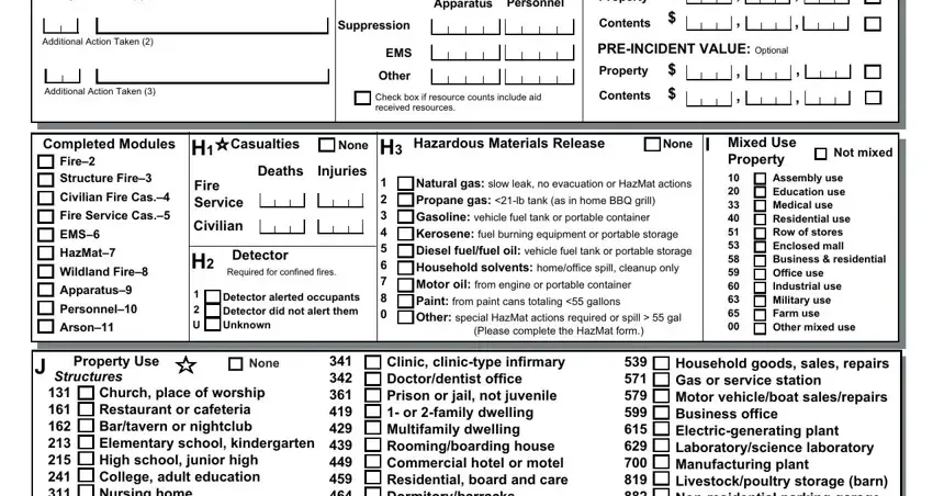 The way to complete form nfirs portion 2