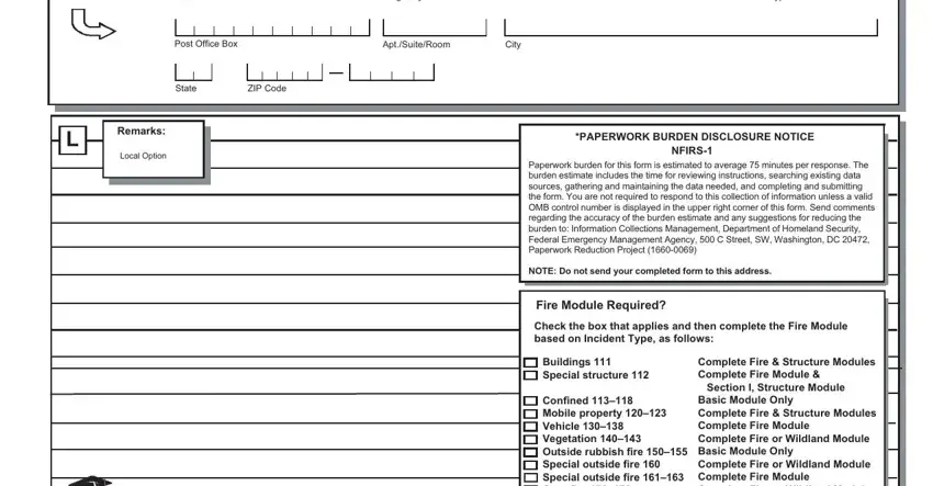 Step # 5 in filling in form nfirs