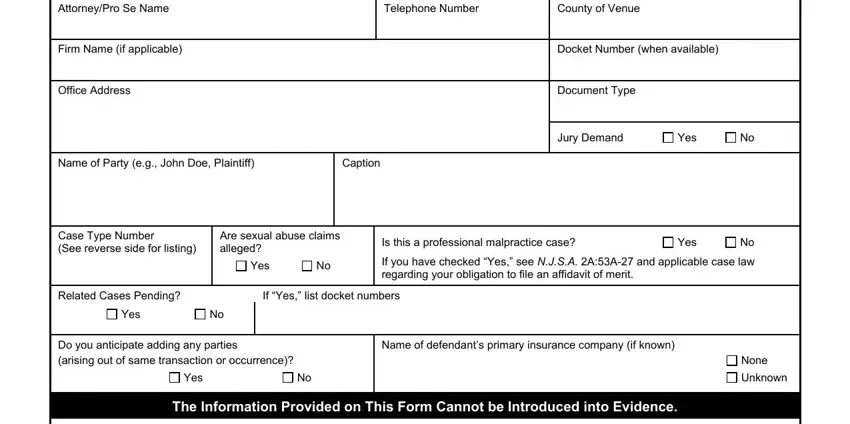 The way to complete nj complaint file portion 1