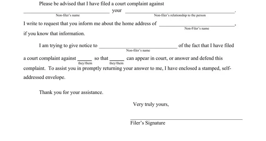 The way to complete letter certification docket step 2