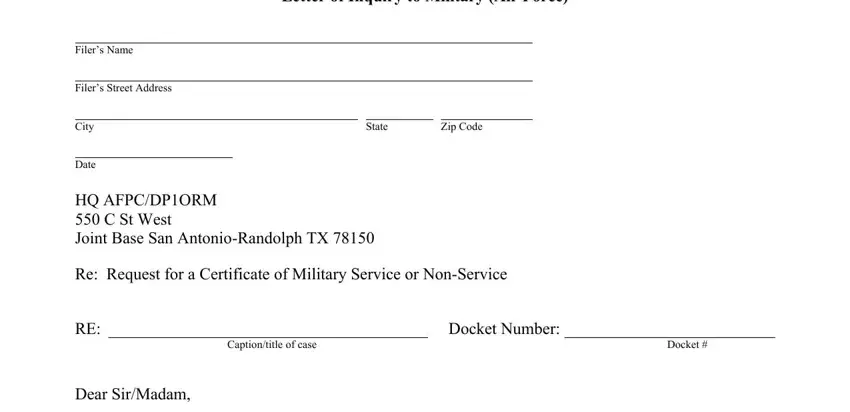 Learn how to fill in letter certification docket portion 3