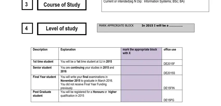 Stage # 3 for filling in nsfas application forms
