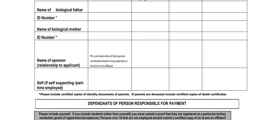 Stage number 5 of filling in nsfas application forms