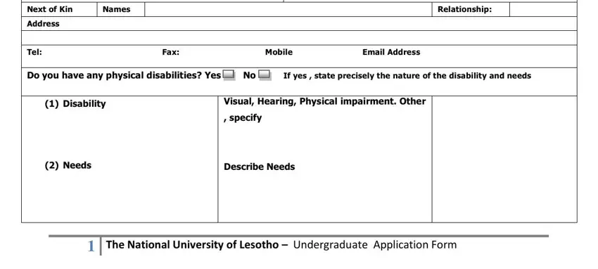 Stage number 2 of submitting application forms of nul