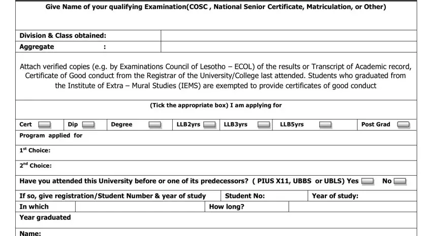 application forms of nul conclusion process shown (stage 3)