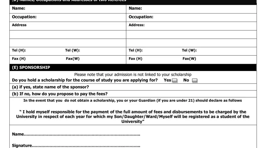 Tel H Tel W, Address, and Address inside application forms of nul