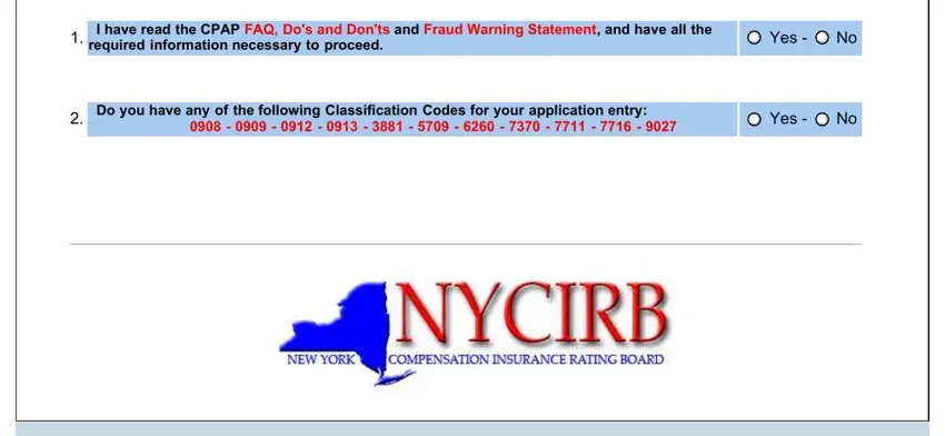 Writing section 2 in ny cpap application