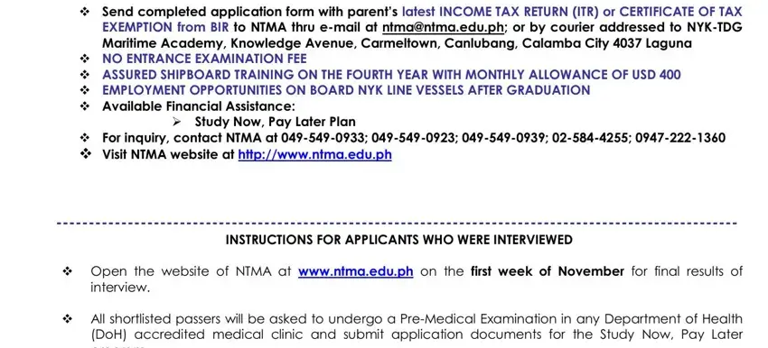 Step number 1 for completing nyk tdg maritime academy entrance exam schedule 2021