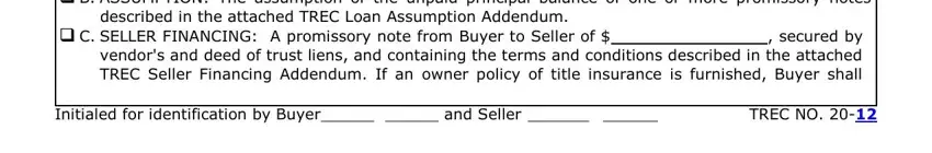 Step number 3 in filling out contract trec