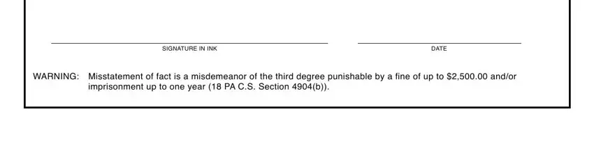 Filling out section 2 in dl 17 form